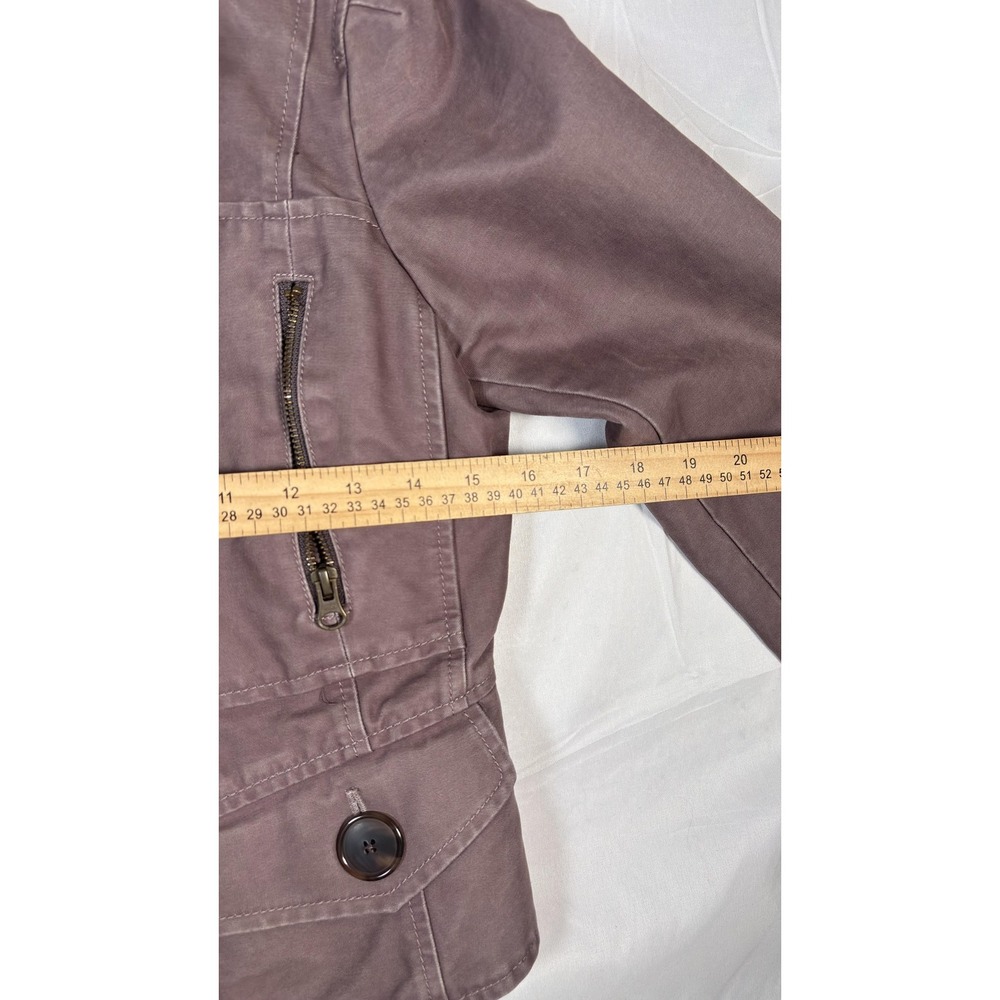 LOFT‎ Jacket Womens 2 Purple Cotton Twill Military Utility Short Zip Pockets - Picture 13 of 14